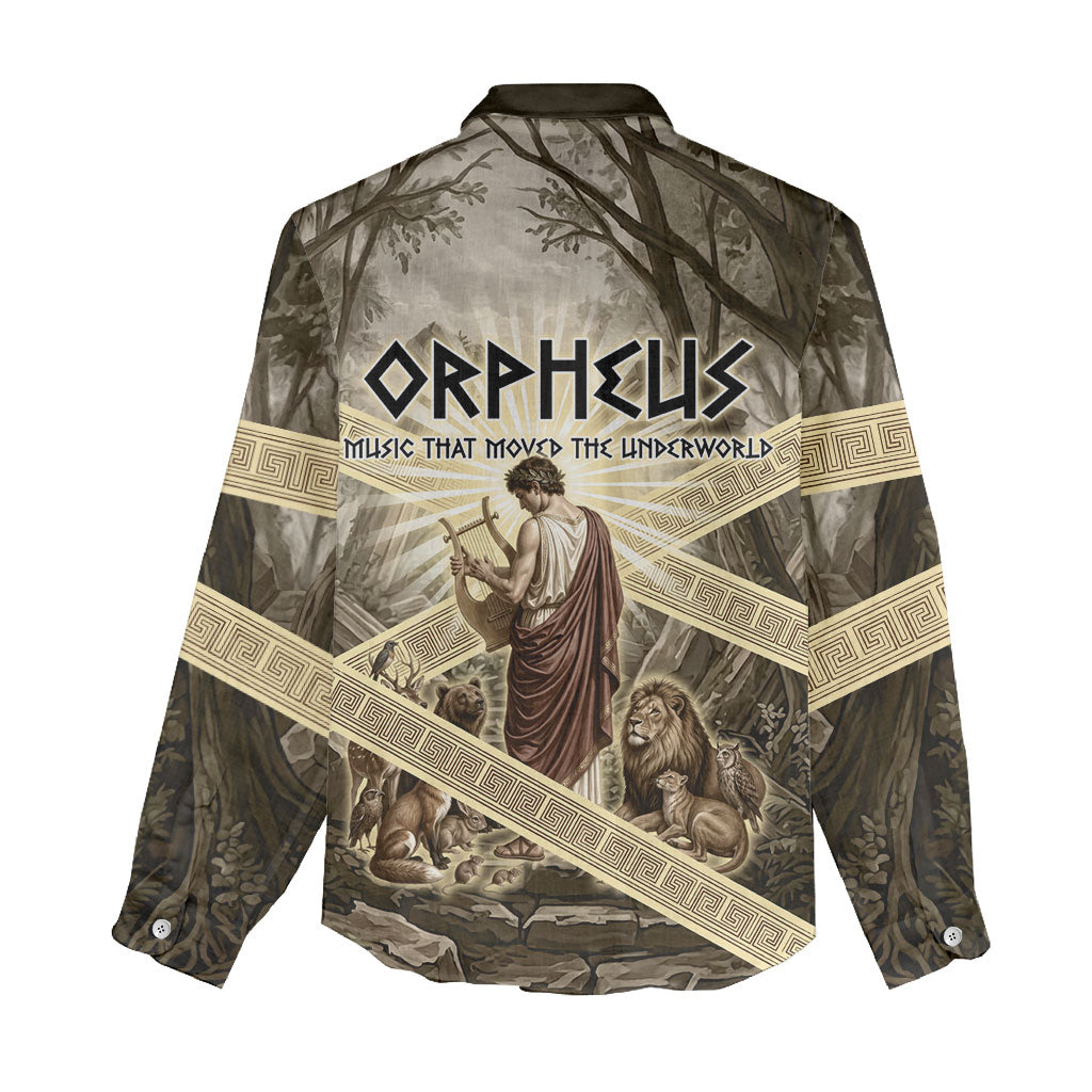 Orpheus Greek Mythology Lyre Musician Women Casual Shirt Vintage Ancient Greek Meander Classical Statue