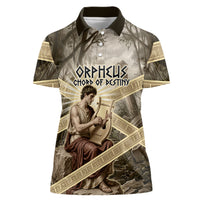 Orpheus Greek Mythology Lyre Musician Women Polo Shirt Vintage Ancient Greek Meander Classical Statue