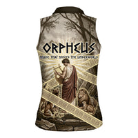 Orpheus Greek Mythology Lyre Musician Women Sleeveless Polo Shirt Vintage Ancient Greek Meander Classical Statue