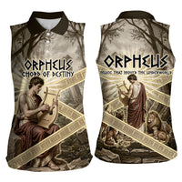 Orpheus Greek Mythology Lyre Musician Women Sleeveless Polo Shirt Vintage Ancient Greek Meander Classical Statue