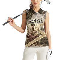 Orpheus Greek Mythology Lyre Musician Women Sleeveless Polo Shirt Vintage Ancient Greek Meander Classical Statue