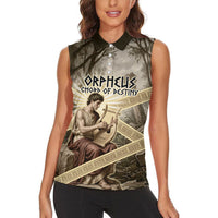 Orpheus Greek Mythology Lyre Musician Women Sleeveless Polo Shirt Vintage Ancient Greek Meander Classical Statue