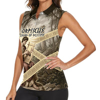 Orpheus Greek Mythology Lyre Musician Women Sleeveless Polo Shirt Vintage Ancient Greek Meander Classical Statue