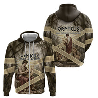 Orpheus Greek Mythology Lyre Musician Zip Hoodie Vintage Ancient Greek Meander Classical Statue