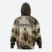 Orpheus Greek Mythology Lyre Musician Zip Hoodie Vintage Ancient Greek Meander Classical Statue