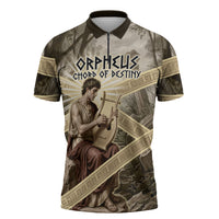 Orpheus Greek Mythology Lyre Musician Zipper Polo Shirt Vintage Ancient Greek Meander Classical Statue