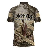 Orpheus Greek Mythology Lyre Musician Zipper Polo Shirt Vintage Ancient Greek Meander Classical Statue