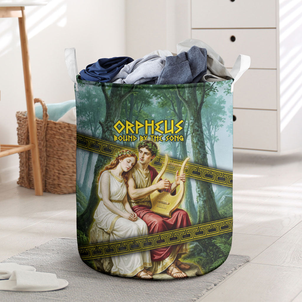 Orpheus And Eurydice Greek Mythology Lyre Laundry Basket Vintage Ancient Greek Meander Classical Statue