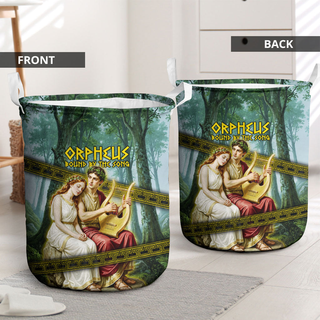 Orpheus And Eurydice Greek Mythology Lyre Laundry Basket Vintage Ancient Greek Meander Classical Statue