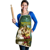 Orpheus And Eurydice Greek Mythology Lyre Apron Vintage Ancient Greek Meander Classical Statue