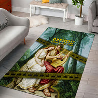 Orpheus And Eurydice Greek Mythology Lyre Area Rug Vintage Ancient Greek Meander Classical Statue