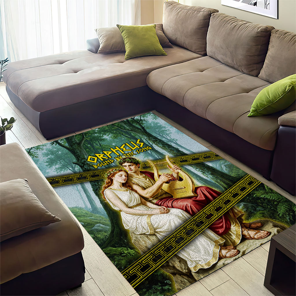 Orpheus And Eurydice Greek Mythology Lyre Area Rug Vintage Ancient Greek Meander Classical Statue