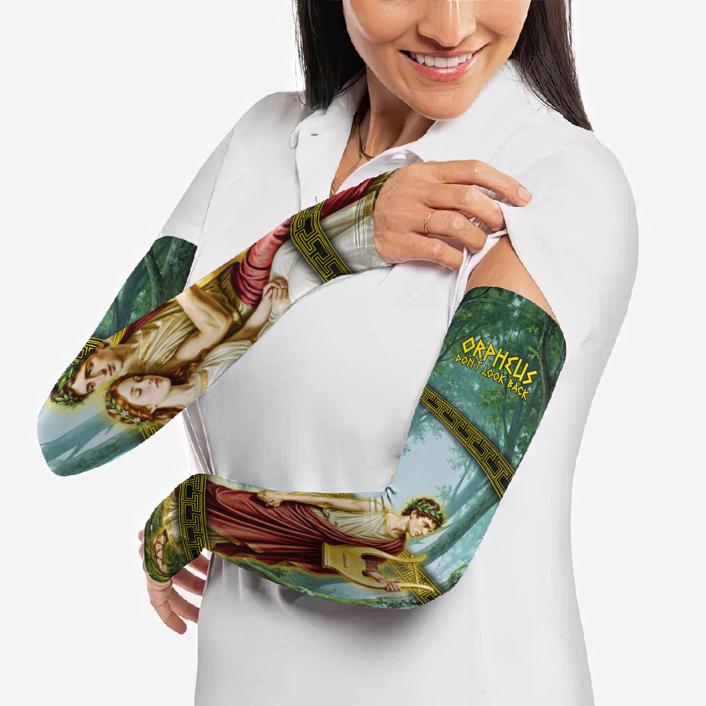 Orpheus And Eurydice Greek Mythology Lyre Arm Sleeves Vintage Ancient Greek Meander Classical Statue