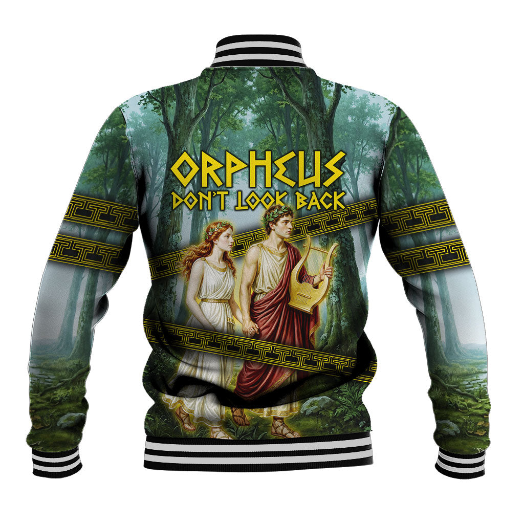 Orpheus And Eurydice Greek Mythology Lyre Baseball Jacket Vintage Ancient Greek Meander Classical Statue