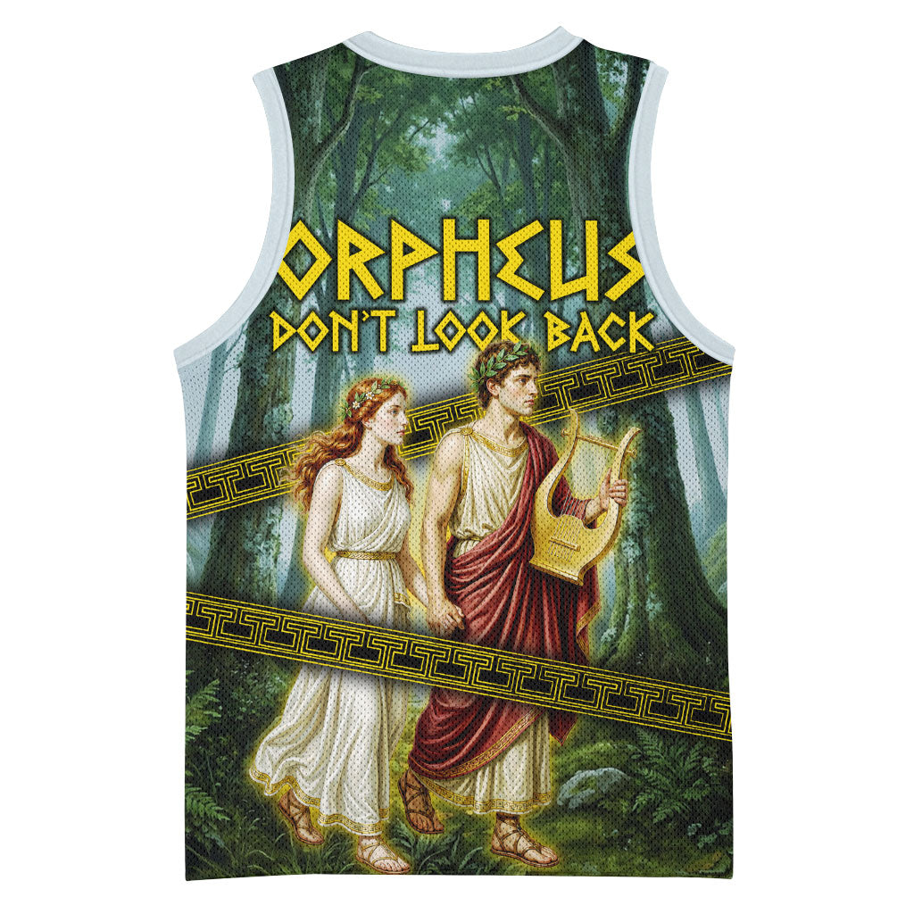 Orpheus And Eurydice Greek Mythology Lyre Basketball Jersey Vintage Ancient Greek Meander Classical Statue
