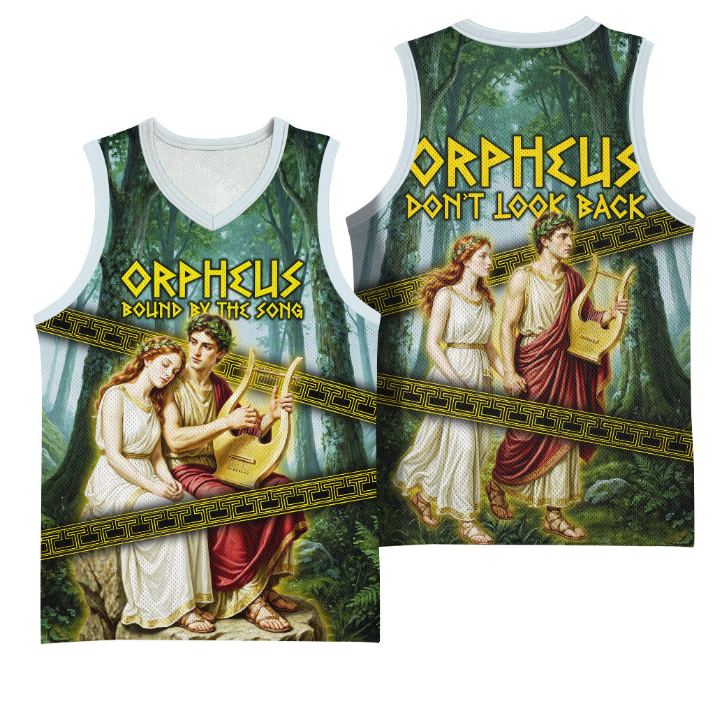 Orpheus And Eurydice Greek Mythology Lyre Basketball Jersey Vintage Ancient Greek Meander Classical Statue