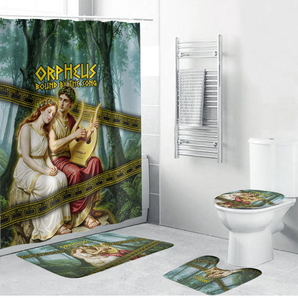 Orpheus And Eurydice Greek Mythology Lyre Bathroom Set Vintage Ancient Greek Meander Classical Statue