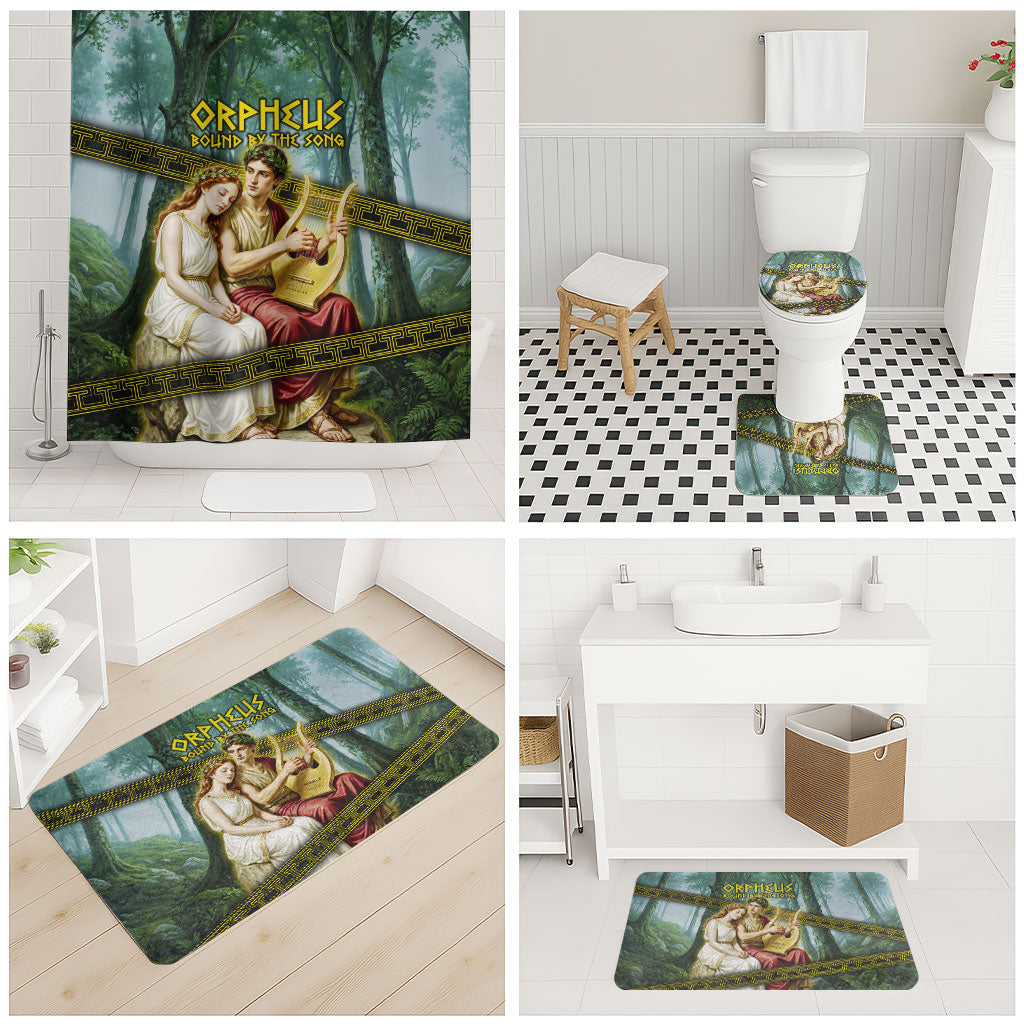 Orpheus And Eurydice Greek Mythology Lyre Bathroom Set Vintage Ancient Greek Meander Classical Statue