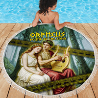 Orpheus And Eurydice Greek Mythology Lyre Beach Blanket Vintage Ancient Greek Meander Classical Statue