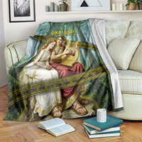 Orpheus And Eurydice Greek Mythology Lyre Blanket Vintage Ancient Greek Meander Classical Statue