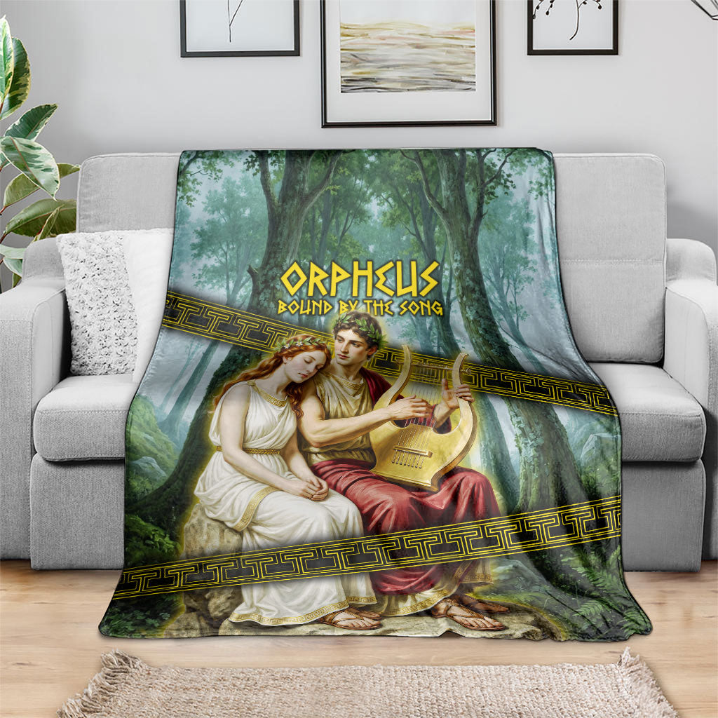 Orpheus And Eurydice Greek Mythology Lyre Blanket Vintage Ancient Greek Meander Classical Statue