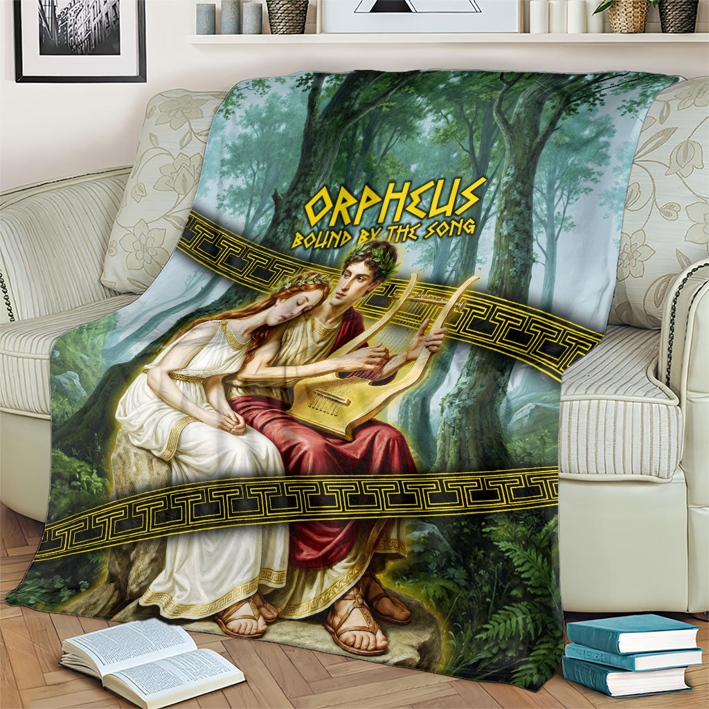 Orpheus And Eurydice Greek Mythology Lyre Blanket Vintage Ancient Greek Meander Classical Statue