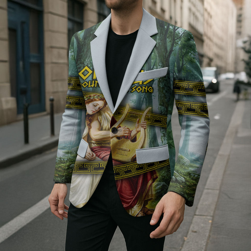 Orpheus And Eurydice Greek Mythology Lyre Blazer Vintage Ancient Greek Meander Classical Statue