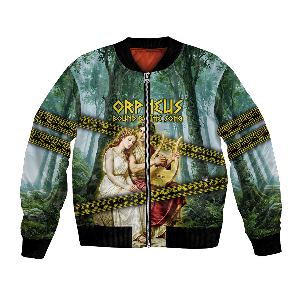 Orpheus And Eurydice Greek Mythology Lyre Bomber Jacket Vintage Ancient Greek Meander Classical Statue