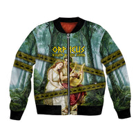 Orpheus And Eurydice Greek Mythology Lyre Bomber Jacket Vintage Ancient Greek Meander Classical Statue