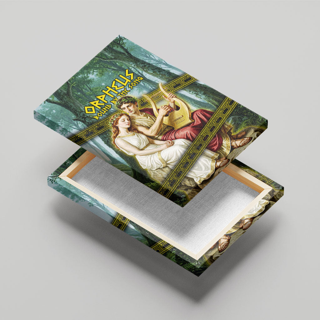 Orpheus And Eurydice Greek Mythology Lyre Canvas Wall Art Vintage Ancient Greek Meander Classical Statue