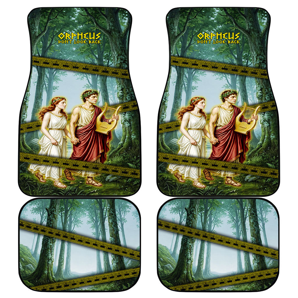 Orpheus And Eurydice Greek Mythology Lyre Car Mats Vintage Ancient Greek Meander Classical Statue
