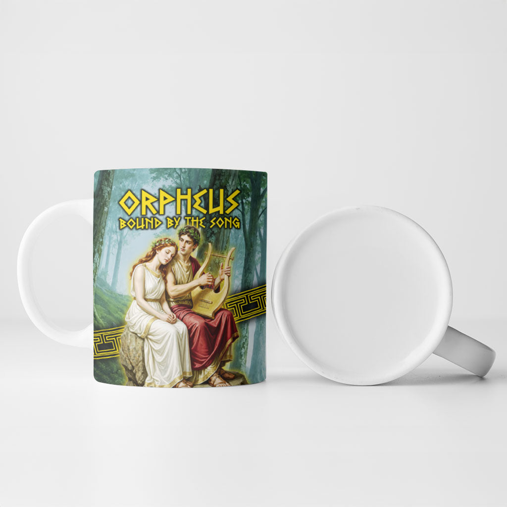 Orpheus And Eurydice Greek Mythology Lyre Ceramic Mug Vintage Ancient Greek Meander Classical Statue