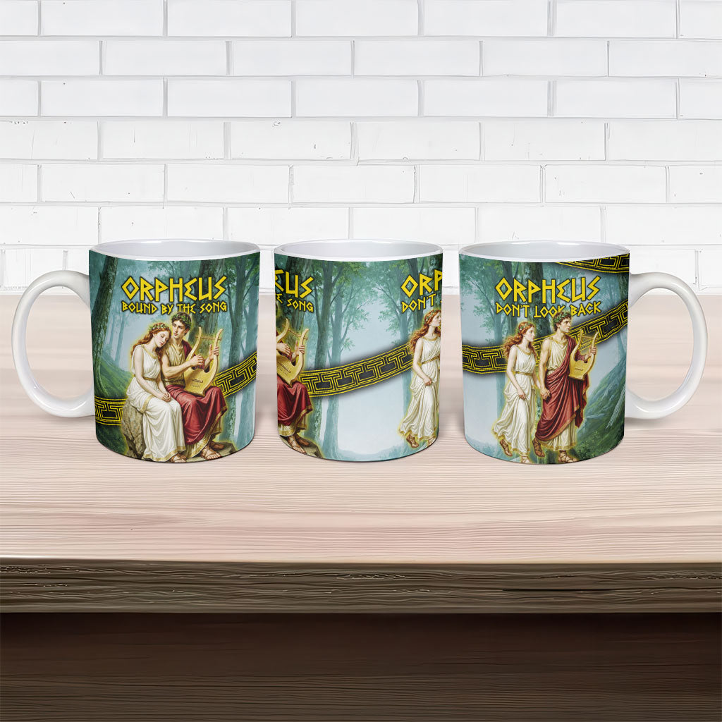 Orpheus And Eurydice Greek Mythology Lyre Ceramic Mug Vintage Ancient Greek Meander Classical Statue