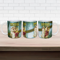 Orpheus And Eurydice Greek Mythology Lyre Ceramic Mug Vintage Ancient Greek Meander Classical Statue