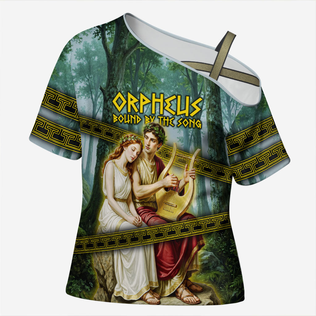 Orpheus And Eurydice Greek Mythology Lyre Cross Shoulder Shirt Vintage Ancient Greek Meander Classical Statue