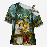 Orpheus And Eurydice Greek Mythology Lyre Cross Shoulder Shirt Vintage Ancient Greek Meander Classical Statue