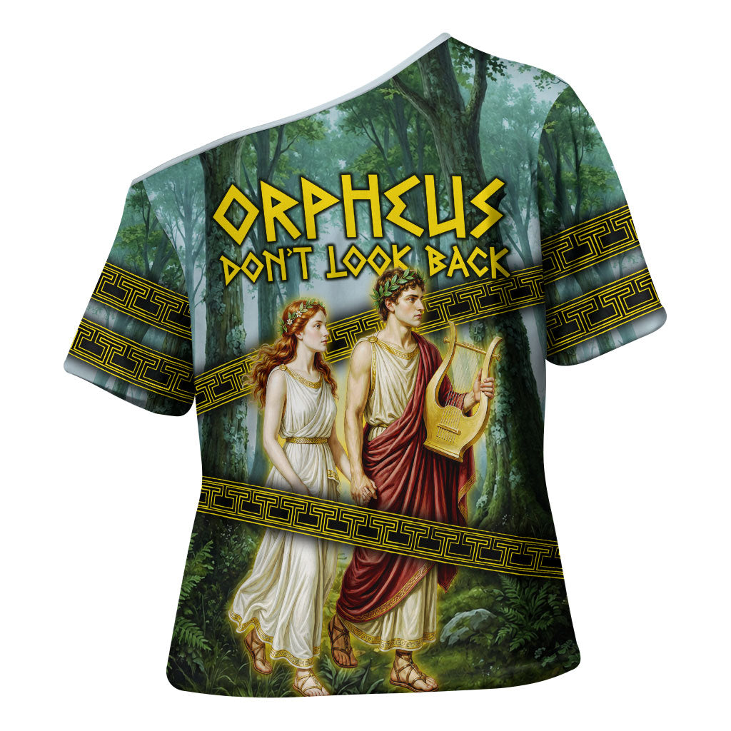 Orpheus And Eurydice Greek Mythology Lyre Cross Shoulder Shirt Vintage Ancient Greek Meander Classical Statue