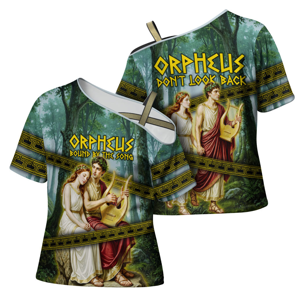 Orpheus And Eurydice Greek Mythology Lyre Cross Shoulder Shirt Vintage Ancient Greek Meander Classical Statue