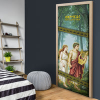 Orpheus And Eurydice Greek Mythology Lyre Door Cover Vintage Ancient Greek Meander Classical Statue