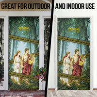 Orpheus And Eurydice Greek Mythology Lyre Door Cover Vintage Ancient Greek Meander Classical Statue