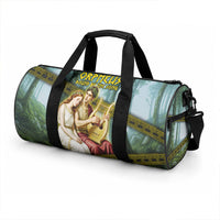 Orpheus And Eurydice Greek Mythology Lyre Duffle Bag Vintage Ancient Greek Meander Classical Statue
