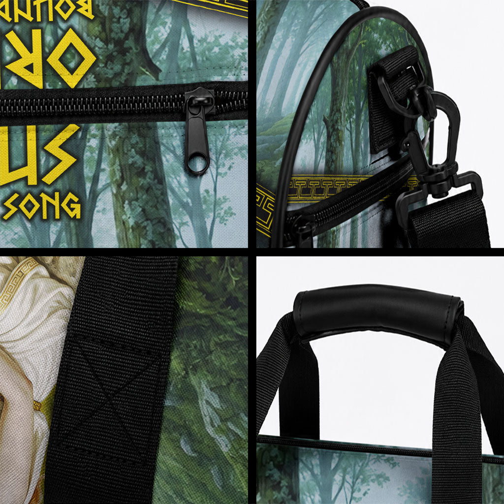 Orpheus And Eurydice Greek Mythology Lyre Duffle Bag Vintage Ancient Greek Meander Classical Statue