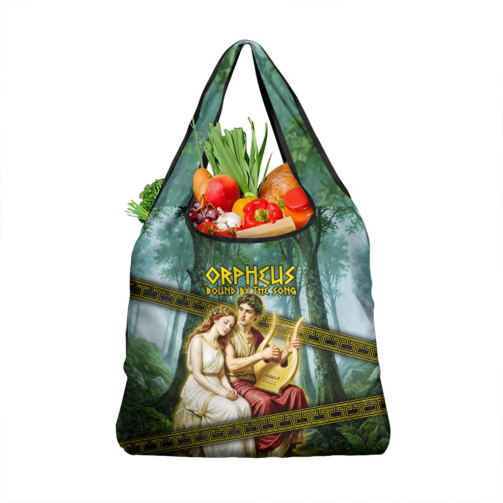Orpheus And Eurydice Greek Mythology Lyre Grocery Bag Vintage Ancient Greek Meander Classical Statue