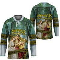 Orpheus And Eurydice Greek Mythology Lyre Hockey Jersey Vintage Ancient Greek Meander Classical Statue