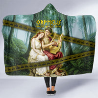 Orpheus And Eurydice Greek Mythology Lyre Hooded Blanket Vintage Ancient Greek Meander Classical Statue