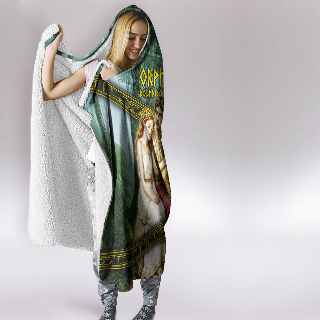 Orpheus And Eurydice Greek Mythology Lyre Hooded Blanket Vintage Ancient Greek Meander Classical Statue