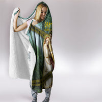 Orpheus And Eurydice Greek Mythology Lyre Hooded Blanket Vintage Ancient Greek Meander Classical Statue