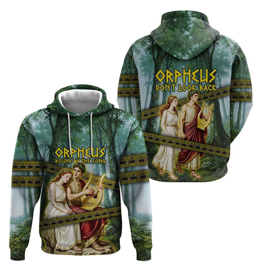 Orpheus And Eurydice Greek Mythology Lyre Hoodie Vintage Ancient Greek Meander Classical Statue