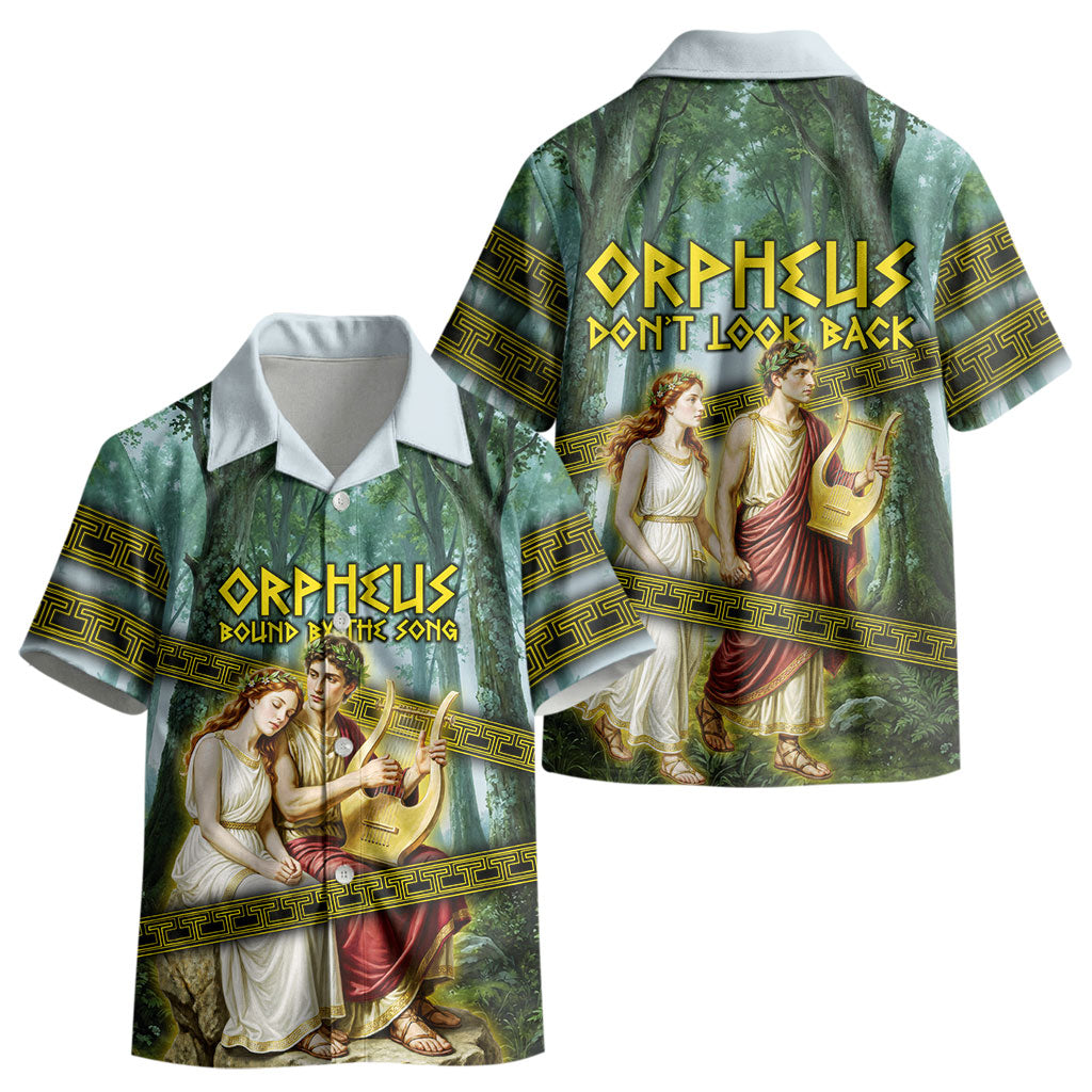 Orpheus And Eurydice Greek Mythology Lyre Kid Hawaiian Shirt Vintage Ancient Greek Meander Classical Statue