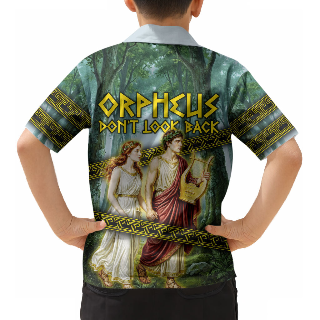 Orpheus And Eurydice Greek Mythology Lyre Kid Hawaiian Shirt Vintage Ancient Greek Meander Classical Statue
